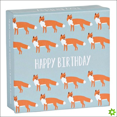 Foxy Birthday Mini FlipTop Notecard Box