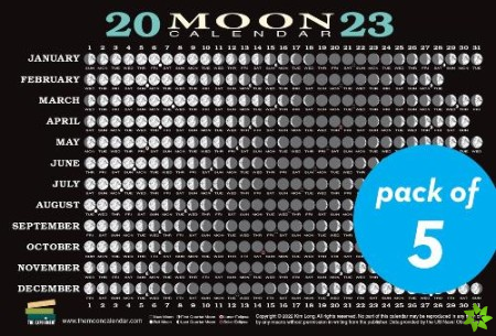 2023 Moon Calendar Card 5 pack