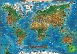 Animals of the World kids wall map laminated