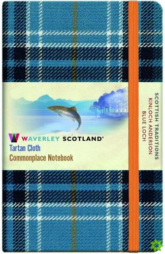 Blue Loch Tartan: Pocket: 14 x 9cm - Waverley Scotland Tartan Cloth Commonplace Notebook/Journal