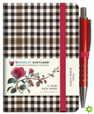 Red, Red Rose Tartan Notebook (mini with pen) (Burns check tartan)