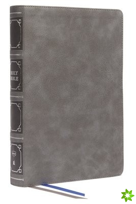 NKJV, Reference Bible, Classic Verse-by-Verse, Center-Column, Leathersoft, Gray, Red Letter, Comfort Print