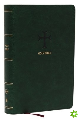 NKJV, End-of-Verse Reference Bible, Personal Size Large Print, Leathersoft, Green, Red Letter, Comfort Print