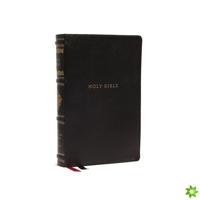 NKJV, Wide-Margin Reference Bible, Sovereign Collection, Genuine Leather, Black, Red Letter, Comfort Print