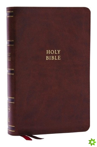 NKJV, Single-Column Reference Bible, Verse-by-verse, Brown Leathersoft, Red Letter, Comfort Print (Thumb Indexed)