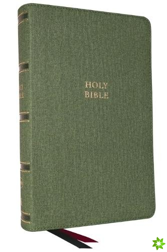 NKJV, Single-Column Reference Bible, Verse-by-verse, Green Leathersoft, Red Letter, Comfort Print (Thumb Indexed)