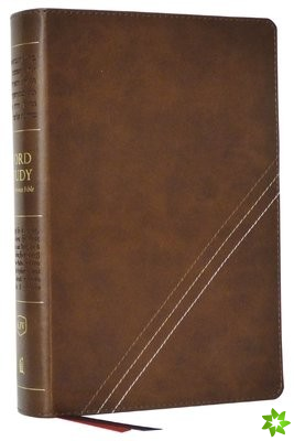 KJV, Word Study Reference Bible, Leathersoft, Brown, Red Letter, Thumb Indexed, Comfort Print