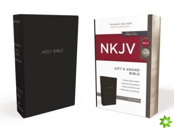 NKJV, Gift and Award Bible, Leather-Look, Black, Red Letter, Comfort Print