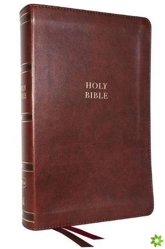 NKJV, Single-Column Reference Bible, Verse-by-verse, Brown Leathersoft, Red Letter, Comfort Print