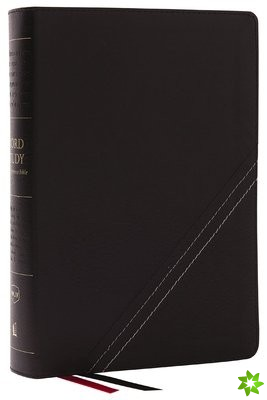 NKJV, Word Study Reference Bible, Bonded Leather, Black, Red Letter, Thumb Indexed, Comfort Print