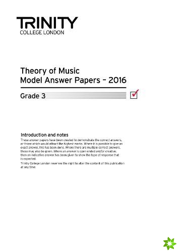 Trinity College London Theory Model Answers Paper (2016) Grade 3