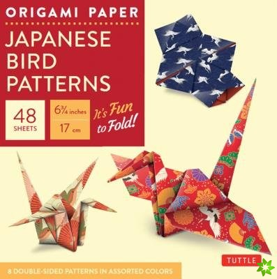 Origami Paper - Japanese Bird Patterns - 6 3/4 - 48 Sheets