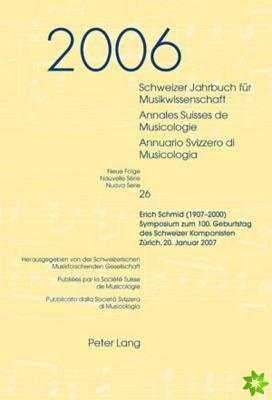 Schweizer Jahrbuch Fuer Musikwissenschaft- Annales Suisses de Musicologie- Annuario Svizzero Di Musicologia