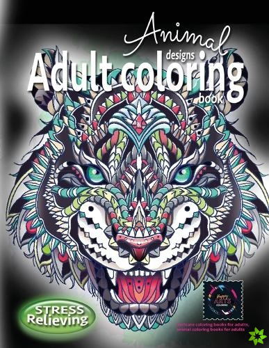 Adult coloring book stress relieving animal designs