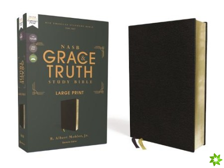 NASB, The Grace and Truth Study Bible (Trustworthy and Practical Insights), Large Print, European Bonded Leather, Black, Red Letter, 1995 Text, Comfor