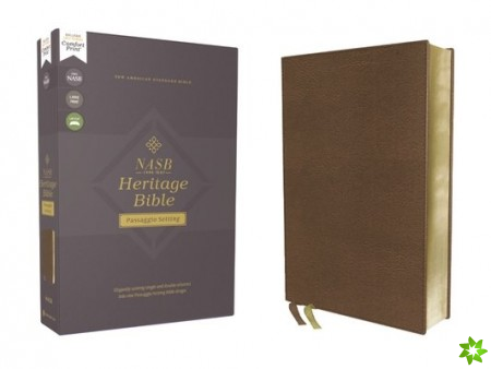 NASB, Heritage Bible, Passaggio Setting, Leathersoft, Brown, 1995 Text, Comfort Print