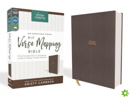 NIV, Verse Mapping Bible, Cloth over Board, Gray, Comfort Print