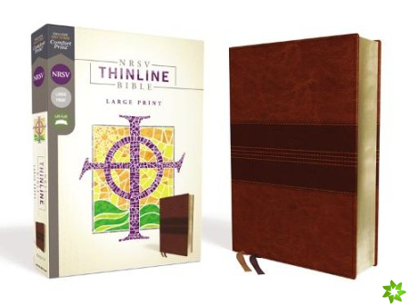 NRSV, Thinline Bible, Large Print, Leathersoft, Brown, Comfort Print