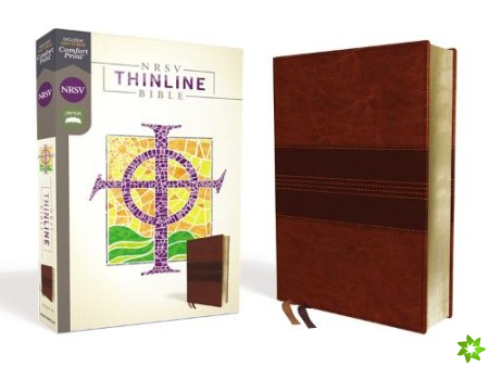NRSV, Thinline Bible, Leathersoft, Brown, Comfort Print