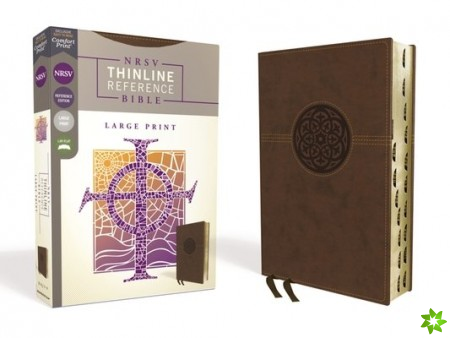 NRSV, Thinline Reference Bible, Large Print, Leathersoft, Brown, Thumb Indexed, Comfort Print
